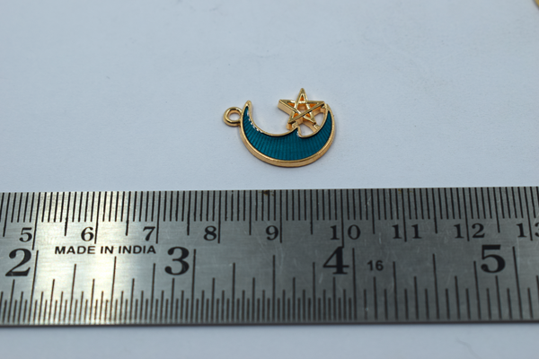 Moon Star Enamel Charm (10 Pcs)