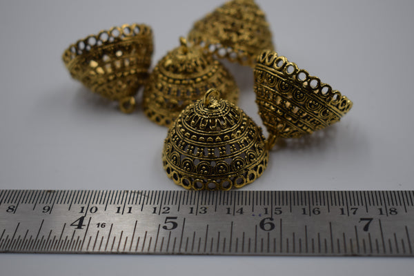 Big Size Alloy Golden Jhumka Base With Brief Detailing (100 gm)