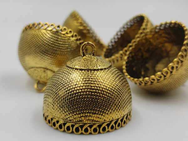 Big Size Alloy Golden Jhumka Base With Beautiful Texture