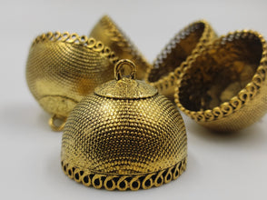 Big Size Alloy Golden Jhumka Base With Beautiful Texture