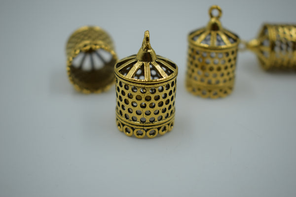 Medium Size Alloy Golden Cylinderical Jhumka Base (100 gm)