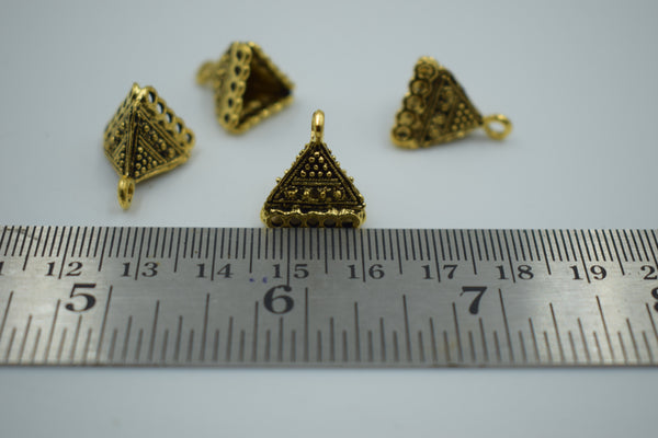 Small Size Triangle Alloy Golden Jhumka Base (100 gm)