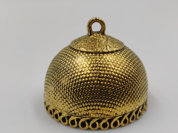 Big Size Alloy Golden Jhumka Base With Beautiful Texture