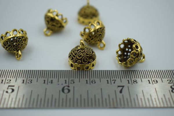 Small Size Alloy Golden Jhumka Base With Fine Detailing (100 gm)