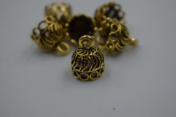 Copy of Small Size Alloy Golden Jhumka Base With Fine Detailing (100 gm)
