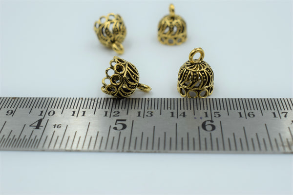 Copy of Small Size Alloy Golden Jhumka Base With Fine Detailing (100 gm)