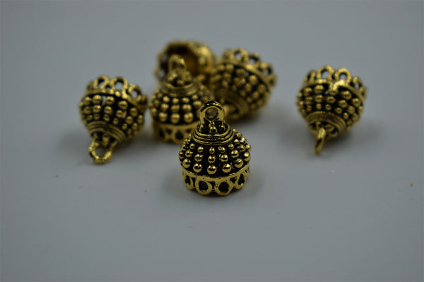 Small Size Alloy Golden Jhumka Base With Beautiful Texture