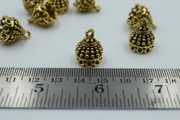 Small Size Alloy Golden Jhumka Base With Beautiful Texture