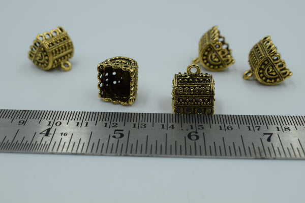Small Size Rectangle Alloy Golden Jhumka Base