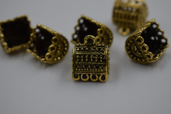 Small Size Rectangle Alloy Golden Jhumka Base