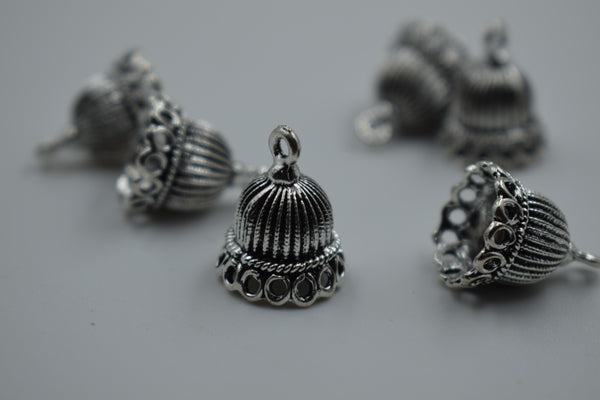 Small Size Alloy Silver Jhumka Base With Fine Texture (100 gm)