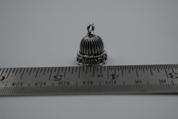 Small Size Alloy Silver Jhumka Base With Fine Texture (100 gm)