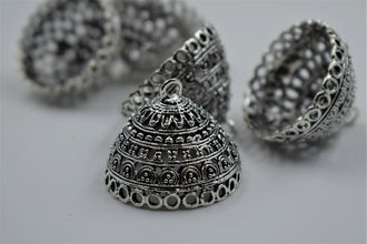 Big Size Alloy Silver Jhumka Base With Beautiful Design (100 gm)