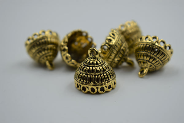 Medium Size Alloy Golden Jhumka Base With Beautiful Detailing (100 gm)