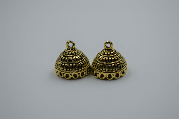 Medium Size Alloy Golden Jhumka Base With Beautiful Detailing (100 gm)