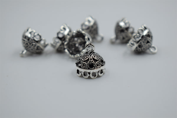 Small Size Alloy Silver Jhumka Base With Fine Detailing (100 gm)