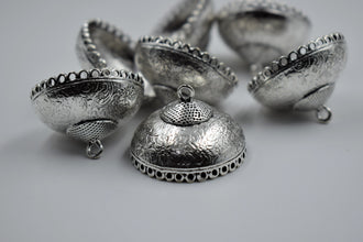 Big Size Alloy Silver Jhumka Base With Beautiful Design (100 gm)