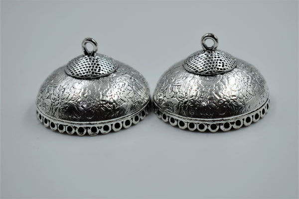 Big Size Alloy Silver Jhumka Base With Beautiful Design (100 gm)