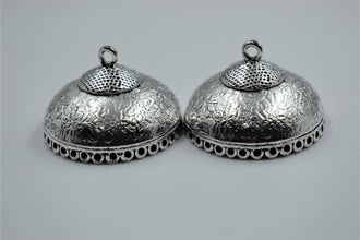 Big Size Alloy Silver Jhumka Base With Beautiful Design (100 gm)