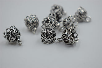 Small Size Alloy Silver Jhumka Base With Carving (100 gm)
