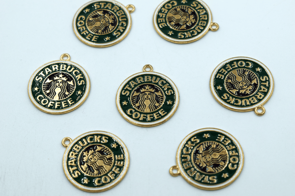 Starbuck Coffee Symbol Enamel Charm (10 Pcs)