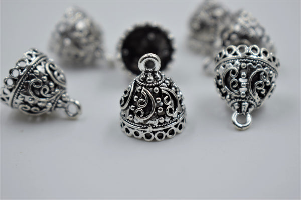 Small Size Alloy Silver Jhumka Base With Fine Detailing (100 gm)