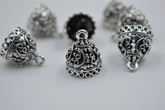 Small Size Alloy Silver Jhumka Base With Fine Detailing (100 gm)