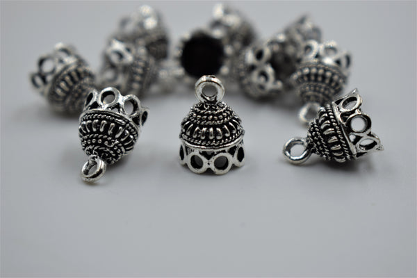 Small Size Alloy Silver Jhumka Base With Fine Carving (100 gm)