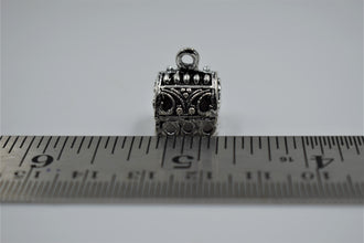 Small Size Alloy Silver Rectangle Jhumka Base With Fine Carving (100 gm)