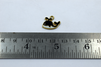 Black And White Cute Whale Enamel Charm (10 PCs)