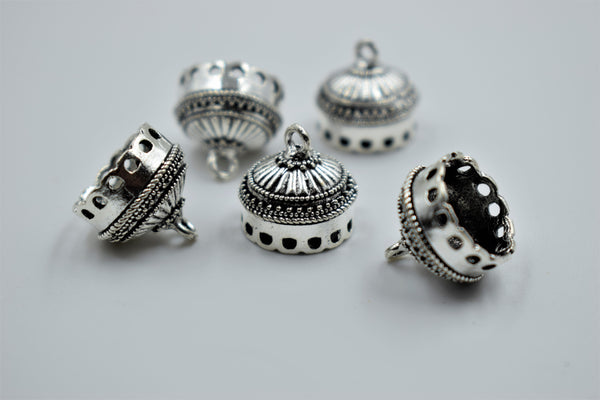 Small Size Alloy Silver Jhumka Base With Beautiful Detailing (100 gm)