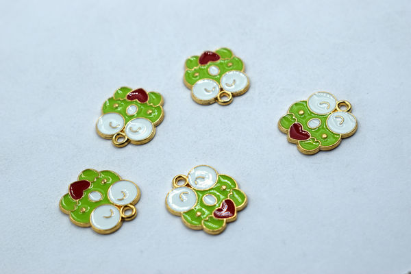 Cute Frog With Heart Enamel Charm (10 Pcs)
