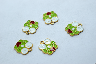 Cute Frog With Heart Enamel Charm (10 Pcs)