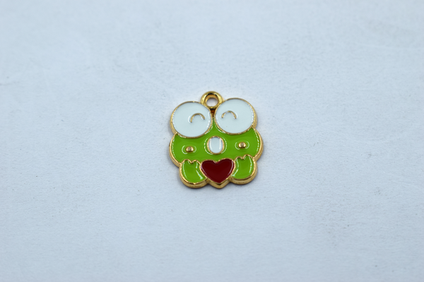 Cute Frog With Heart Enamel Charm (10 Pcs)
