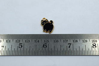 Cute Black Cat Enamel Charm (10 Pcs)