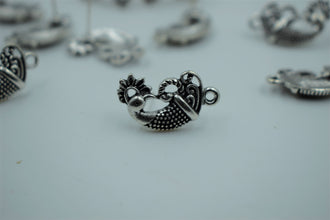 Beautiful Peacock Design Silver Oxidised Ear Stud (100 gm)
