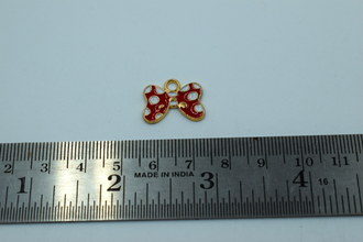 Red Bow Enamel Charm (10 Pcs)