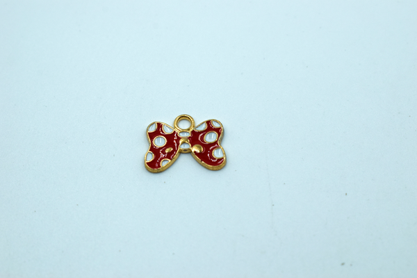 Red Bow Enamel Charm (10 Pcs)