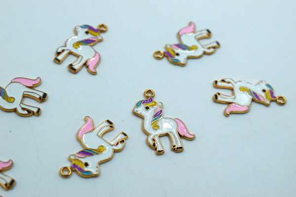 Cute Unicorn Enamel Charm (10 Pcs)
