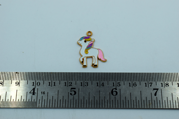 Cute Unicorn Enamel Charm (10 Pcs)