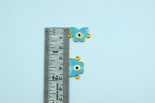 Butterfly Shape Sky Blue Color Evil Eye Rakhi pendant