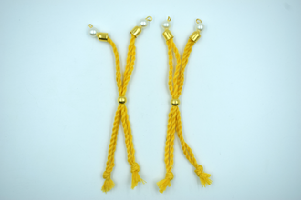 Bright Yellow Cotton Dori For Rakhi (10 Pcs)
