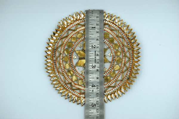 White Shaktiman Gota Patch 5 inch (5 Pc)
