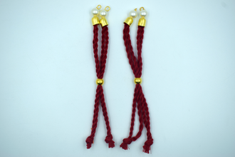 Dark Red Cotton Dori For Rakhi (10 Pcs)