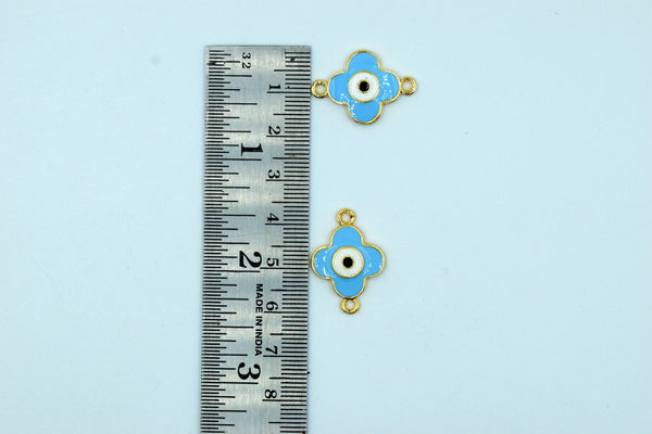 Sky Blue Color Flower Design Evil Eye Rakhi pendant (Pack of 12)