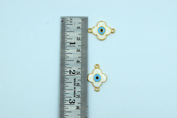 White Color Flower Design Evil Eye Rakhi pendant (Pack of 12)