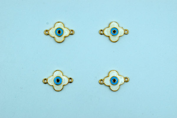 White Color Flower Design Evil Eye Rakhi pendant (Pack of 12)