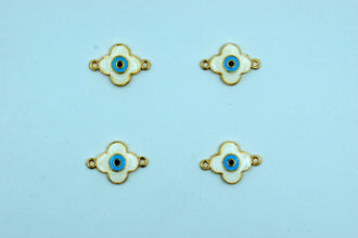 White Color Flower Design Evil Eye Rakhi pendant (Pack of 12)