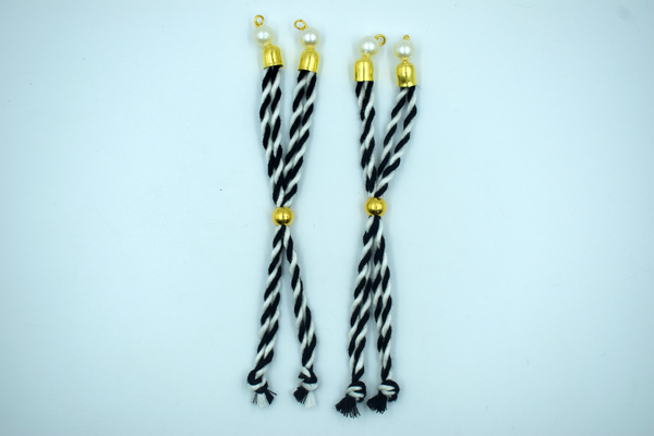 Black and White Cotton Dori For Rakhi (10 Pcs)