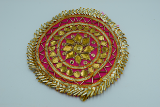 Red Shaktiman Gota Patch 5 inch (5 Pc)